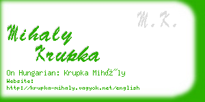 mihaly krupka business card